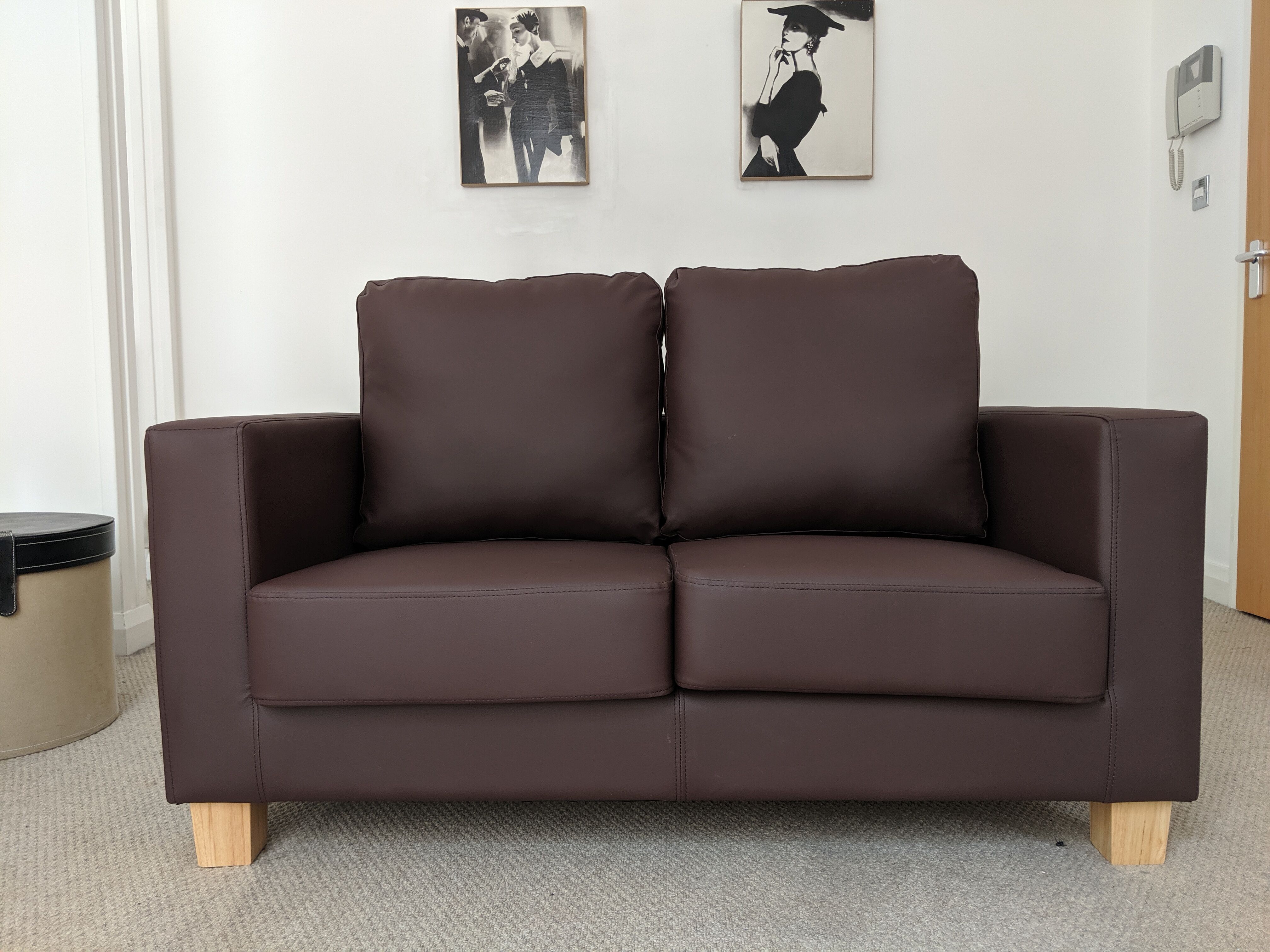 2 seater faux leather sofa